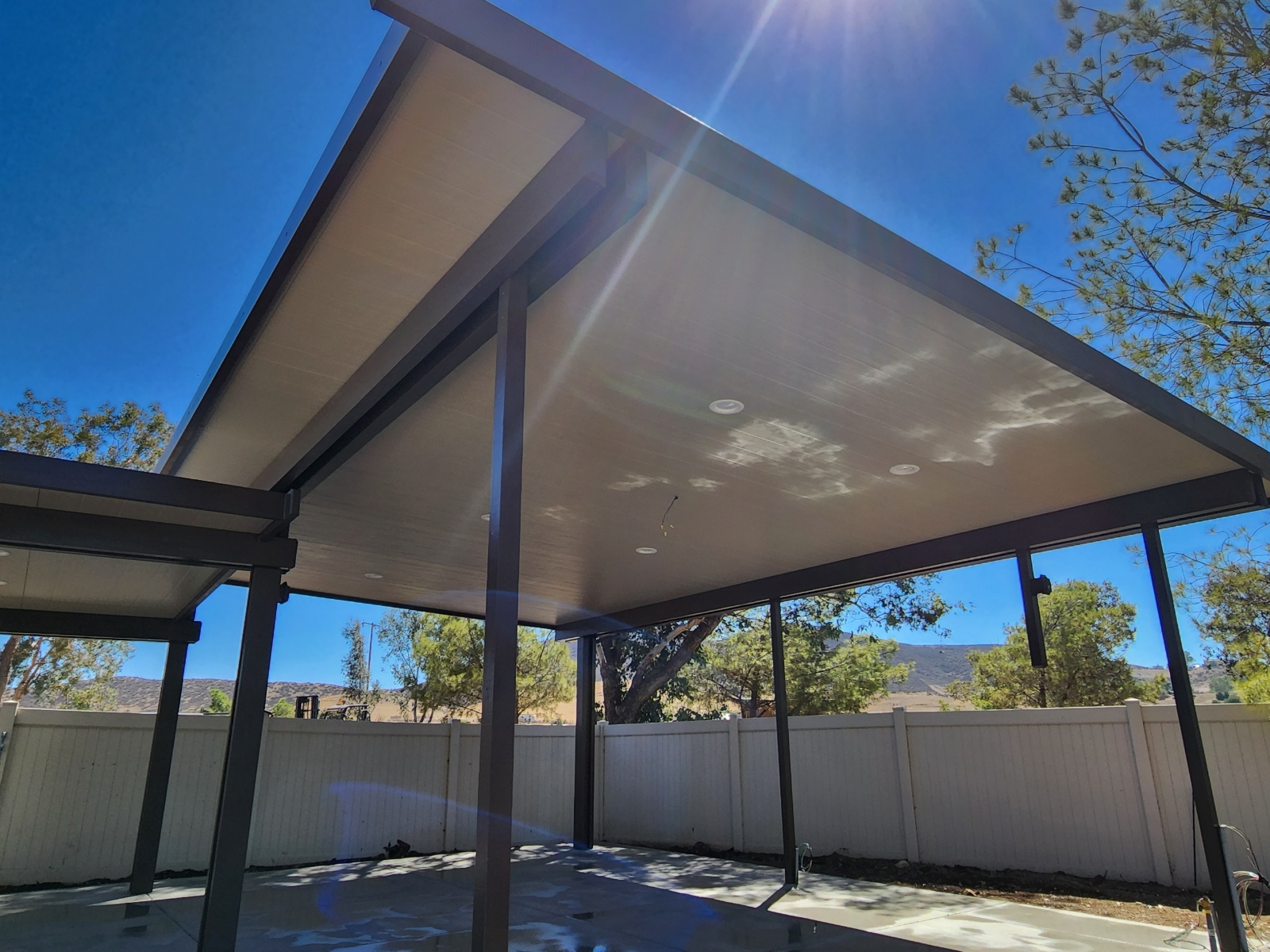 Completed patio cover / pergola, Horizon Patios, Coachella Valley